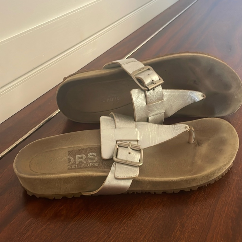 Kors by Michael Kors Silver Sandal, Women’s size 9